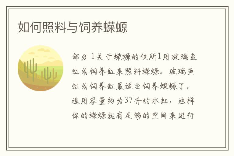 如何照料与饲养蝾螈