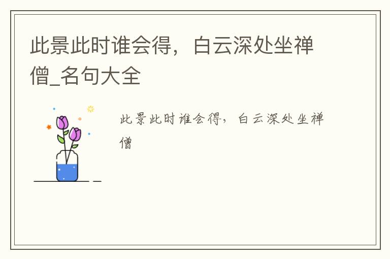 此景此时谁会得，白云深处坐禅僧_名句大全