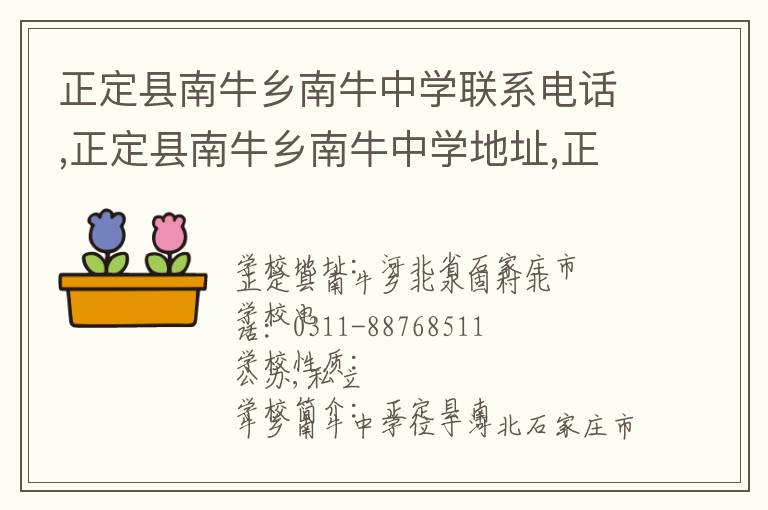 正定县南牛乡南牛中学联系电话,正定县南牛乡南牛中学地址,正定县南牛乡南牛中学官网地址