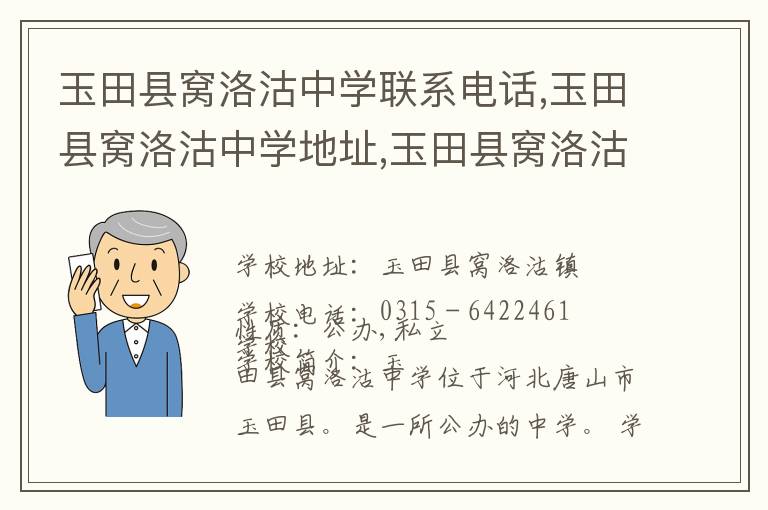 玉田县窝洛沽中学联系电话,玉田县窝洛沽中学地址,玉田县窝洛沽中学官网地址