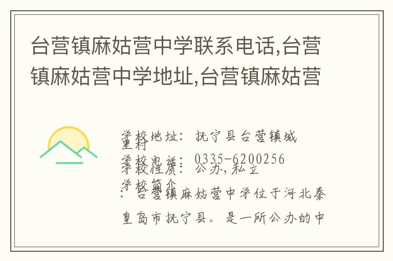 台营镇麻姑营中学联系电话,台营镇麻姑营中学地址,台营镇麻姑营中学官网地址