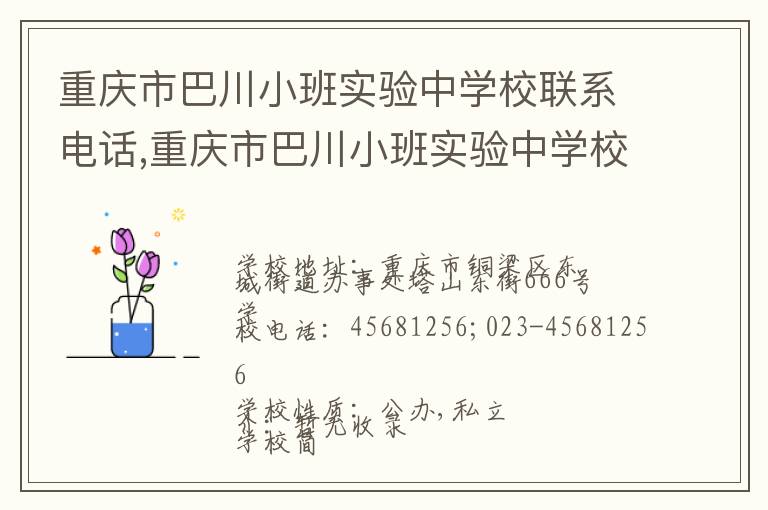 重庆市巴川小班实验中学校联系电话,重庆市巴川小班实验中学校地址,重庆市巴川小班实验中学校官网地址